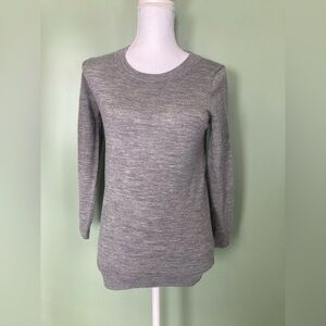 J. CREW Womens 100% Merino Wool Crew 3/4 Sleeve Pullover Sweater Size Small